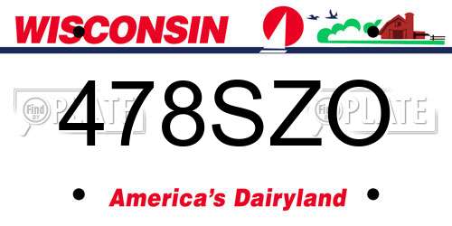 478SZO Wisconsin License Plate