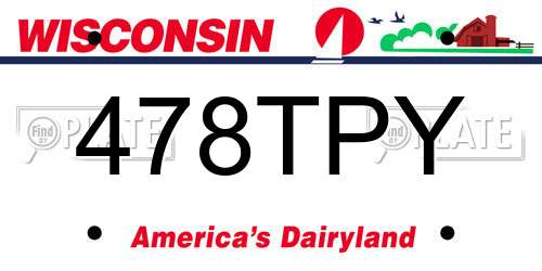 478TPY Wisconsin License Plate