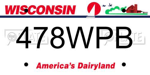 478WPB Wisconsin License Plate