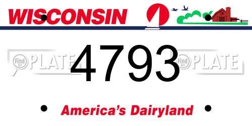 4793 Wisconsin License Plate
