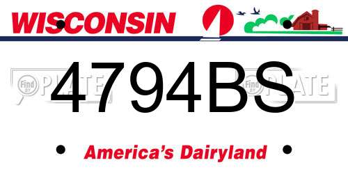 4794BS Wisconsin License Plate