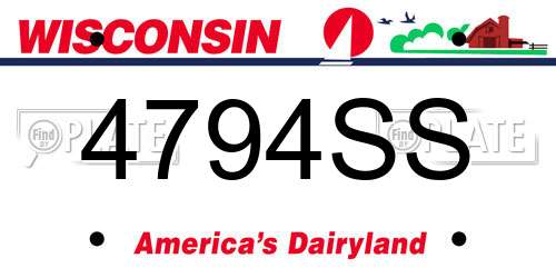 4794SS Wisconsin License Plate