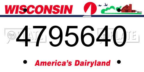 4795640 Wisconsin License Plate