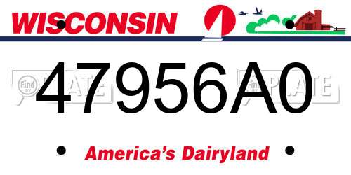 47956A0 Wisconsin License Plate