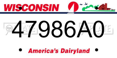 47986A0 Wisconsin License Plate
