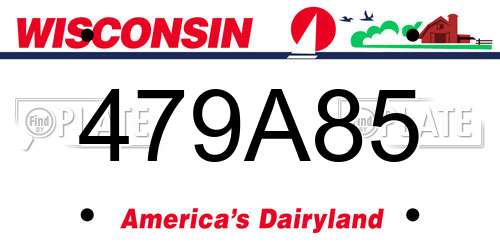 479A85 Wisconsin License Plate