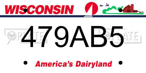 479AB5 Wisconsin License Plate