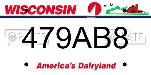 479AB8 Wisconsin License Plate