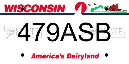 479ASB Wisconsin License Plate