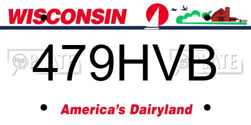 479HVB Wisconsin License Plate