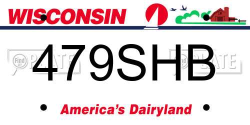479SHB Wisconsin License Plate