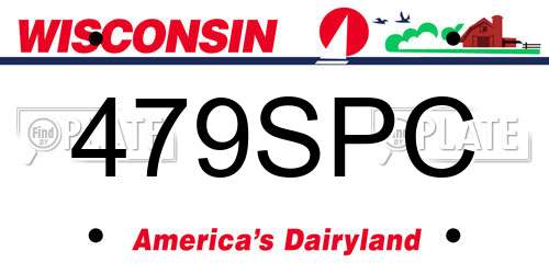 479SPC Wisconsin License Plate