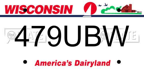 479UBW Wisconsin License Plate