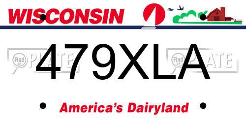 479XLA Wisconsin License Plate