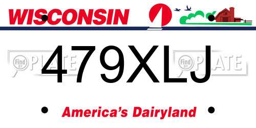 479XLJ Wisconsin License Plate