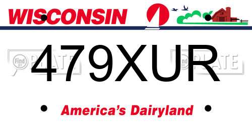 479XUR Wisconsin License Plate