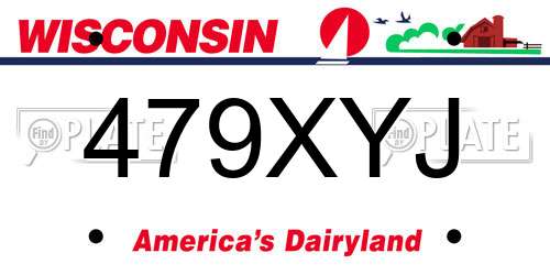 479XYJ Wisconsin License Plate