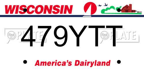 479YTT Wisconsin License Plate