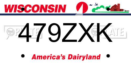 479ZXK Wisconsin License Plate