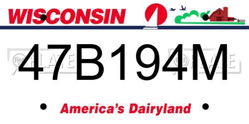 47B194M Wisconsin License Plate