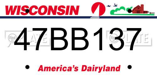 47BB137 Wisconsin License Plate