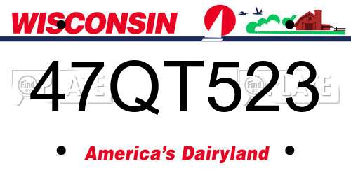 47QT523 Wisconsin License Plate