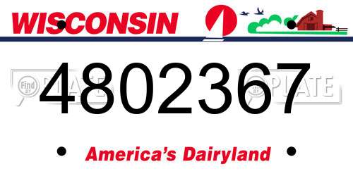 4802367 Wisconsin License Plate