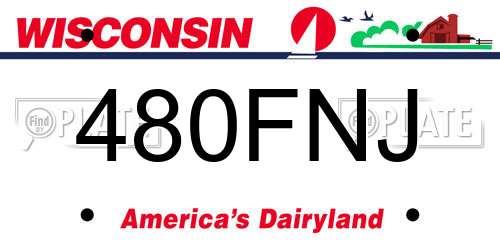 480FNJ Wisconsin License Plate