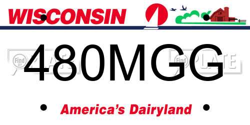 480MGG Wisconsin License Plate