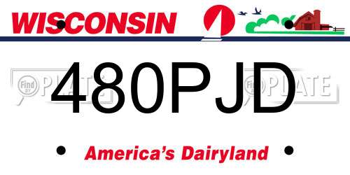 480PJD Wisconsin License Plate