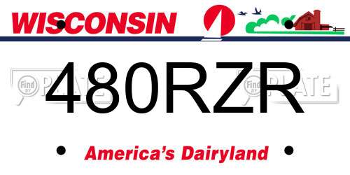 480RZR Wisconsin License Plate