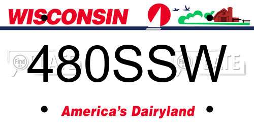 480SSW Wisconsin License Plate
