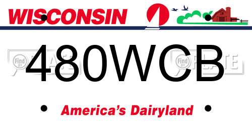 480WCB Wisconsin License Plate