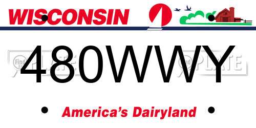 480WWY Wisconsin License Plate