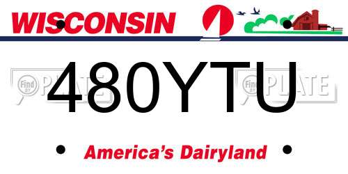 480YTU Wisconsin License Plate