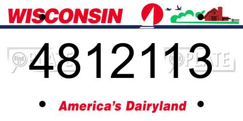 4812113 Wisconsin License Plate