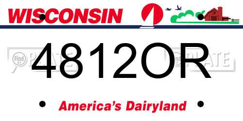 4812OR Wisconsin License Plate