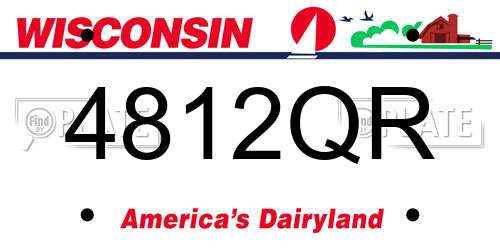 4812QR Wisconsin License Plate