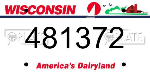 481372 Wisconsin License Plate