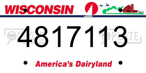 4817113 Wisconsin License Plate