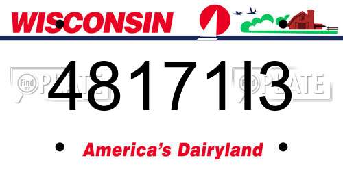 48171I3 Wisconsin License Plate