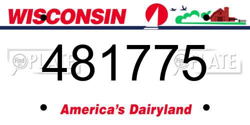 481775 Wisconsin License Plate