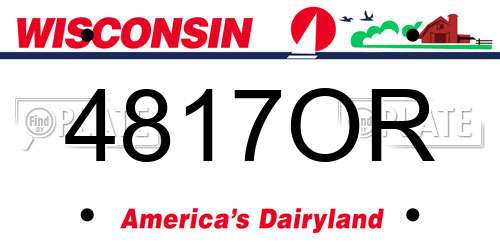 4817OR Wisconsin License Plate