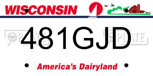 481GJD Wisconsin License Plate