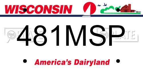 481MSP Wisconsin License Plate