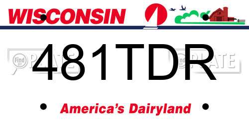 481TDR Wisconsin License Plate