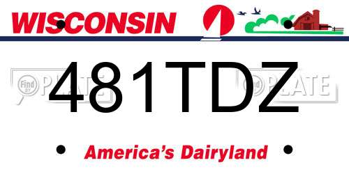 481TDZ Wisconsin License Plate