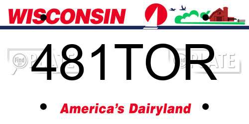 481TOR Wisconsin License Plate