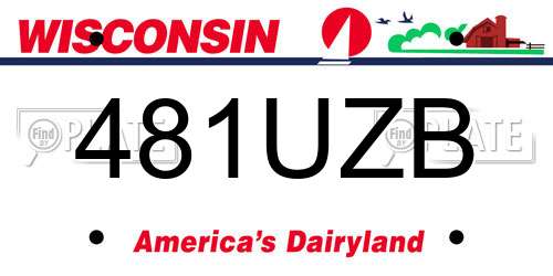 481UZB Wisconsin License Plate