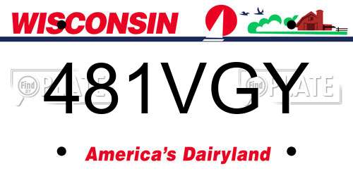 481VGY Wisconsin License Plate